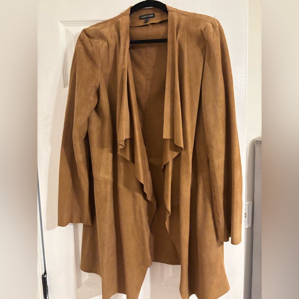 Eileen Fisher Tan Suede Jacket Women's Size Small